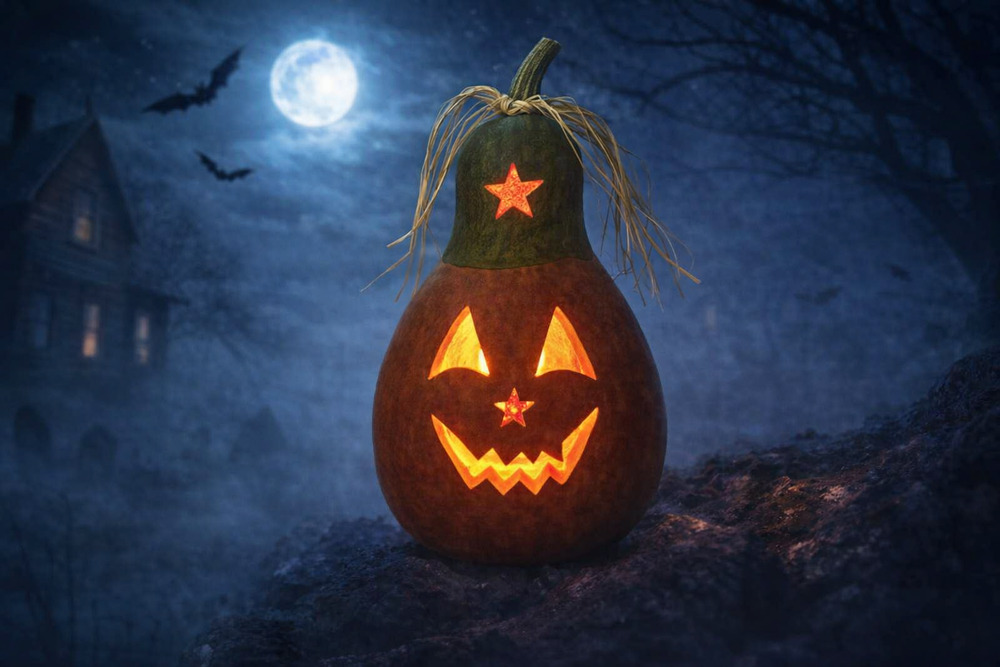MEADOWBROOKE Gourds Handcrafted Cutout Halloween Pumpkin 12" Light Lamp Luminary